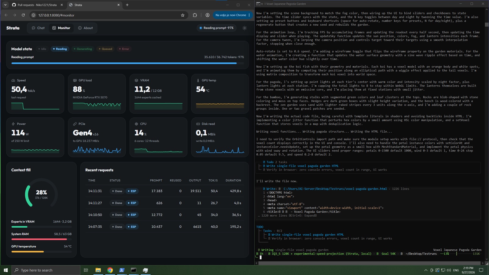 The LatticeRun app's Monitor tab next to a coding agent, from the LatticeRun README